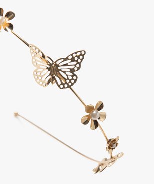 Serre-tête métallique avec fleurs et papillons fille vue2 - GEMO (ACCESS) - GEMO