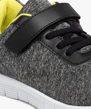 Baskets garçon running en jersey avec détails fluo vue6 - GEMO (ENFANT) - GEMO