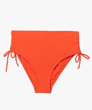 Slip de bain femme taille haute en maille texturée vue4 - GEMO 4G FEMME - GEMO