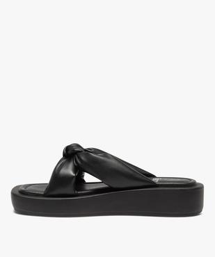 Mules femme unies à semelle épaisse et brides matelassées vue3 - GEMO (CASUAL) - GEMO
