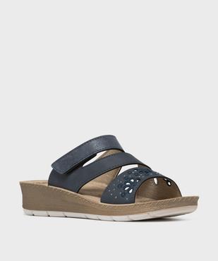 Mules confort à brides fantaisie avec scratch femme vue3 - G'FLEX - GEMO