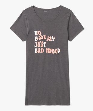 Chemise de nuit à manches courtes avec motifs femme grande taille vue4 - GEMO 4G FEMME - GEMO