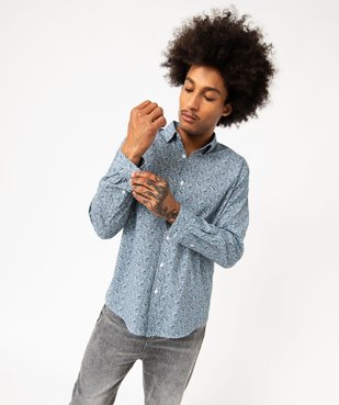 Chemise manches longues à fleurs homme vue1 - GEMO (HOMME) - GEMO