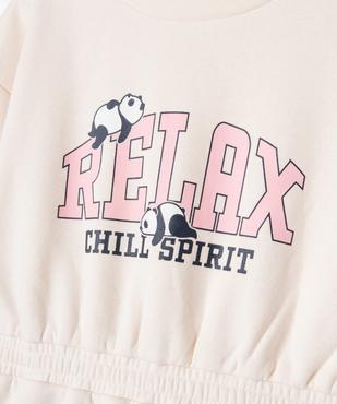 Robe sweat avec taille élastique fille vue2 - GEMO 4G FILLE - GEMO