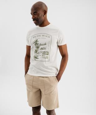 Bermuda en toile de coton avec poches plaquées homme vue4 - GEMO (HOMME) - GEMO