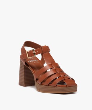 Sandales femme unies à talon haut avec bout fermé vue3 - GEMO(URBAIN) - GEMO