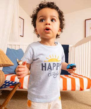 Pyjashort 2 pièces à motif soleil bébé garçon vue1 - GEMO 4G BEBE - GEMO