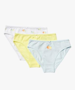 Culottes en coton stretch motifs fruits fille (lot de 3) vue1 - GEMO 4G FILLE - GEMO