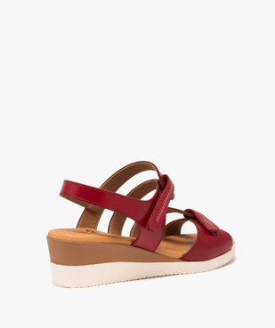 Sandales femme compensées à brides scratch en cuir vue4 - VALENTINA BALDA - GEMO