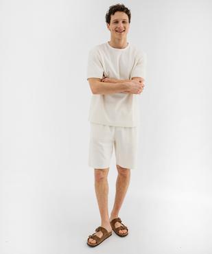 Tee-shirt manches courtes en maille fantaisie homme vue5 - GEMO 4G HOMME - GEMO