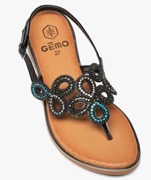Sandales femme à entre-doigts ajourées à strass vue5 - GEMO (CASUAL) - GEMO