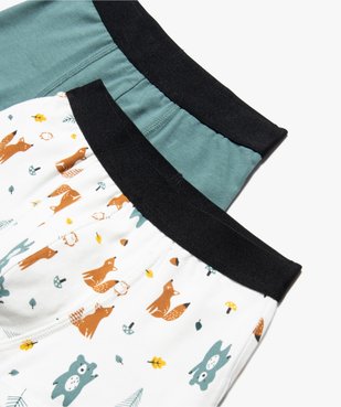 Boxer garçon en coton stretch imprimé renards (lot de 2) vue2 - GEMO 4G GARCON - GEMO