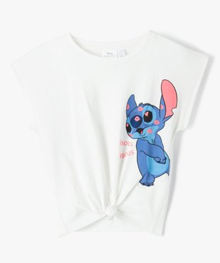 Tee-shirt fille loose noué imprimé Stitch - Disney vue2 - LILO & STITCH - GEMO