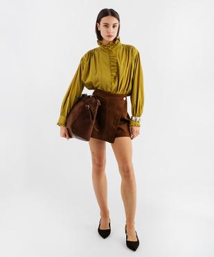 Jupe-short portefeuille élégante femme vue4 - GEMO(FEMME PAP) - GEMO
