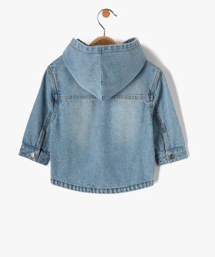Chemise en jean bébé garçon à capuche et fermeture pressionnée vue3 - GEMO 4G BEBE - GEMO