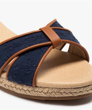 Sandales femme compensées à brides en dentelle anglaise vue6 - GEMO (CASUAL) - GEMO