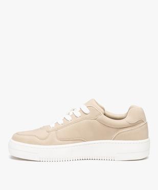 Baskets femme unies à semelle épaisse avec lacets contrastants vue3 - GEMO 4G FEMME - GEMO