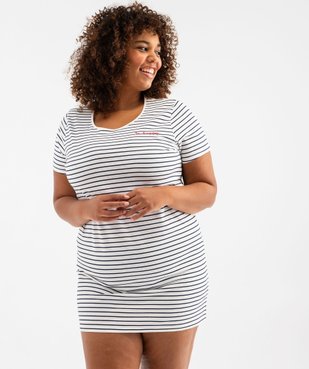 Chemise de nuit à manches courtes avec motifs femme grande taille vue5 - GEMO 4G FEMME - GEMO