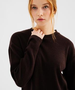 Tee-shirt manches longues en maille côtelée souple femme vue2 - GEMO(FEMME PAP) - GEMO