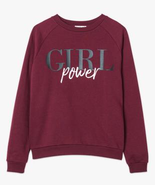 Sweat femme molletonné et imprimé à manches raglan vue4 - FOLLOW ME - GEMO