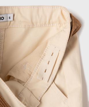Bermuda chino en coton stretch avec ceinture garçon vue3 - GEMO (ENFANT) - GEMO
