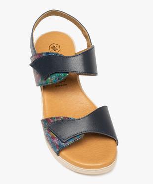 Sandales femme confort à brides scratch en cuir vue5 - GEMO (CASUAL) - GEMO