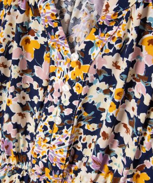 Robe à manches longues à motifs fleuris fille vue3 - GEMO (ENFANT) - GEMO