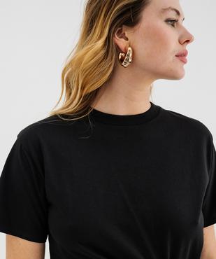 Robe tee-shirt courte à manches courtes avec effet plissé femme vue2 - GEMO 4G FEMME - GEMO