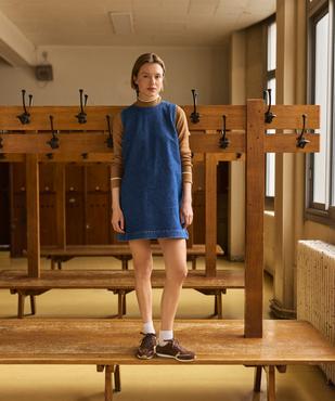 Robe en jean forme chasuble femme - LuluCastagnette vue5 - LULU CASTAGNETTE G4G D - GEMO