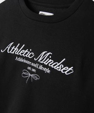 Sweat molletonné avec message brodé fille vue3 - GEMO 4G FILLE - GEMO