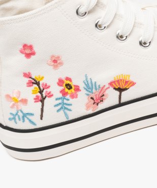 Baskets montantes en toile brodée avec bout recouvert femme vue7 - FOLLOW ME G4G - GEMO