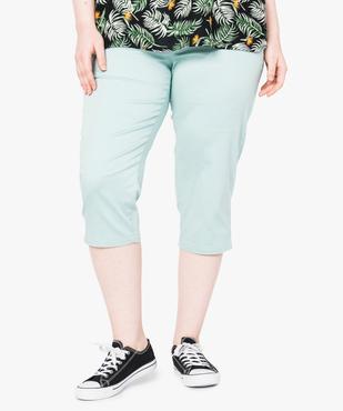Pantacourt femme extensible uni longeur genoux vue1 - GEMO (G TAILLE) - GEMO