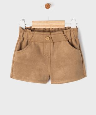 Short en suédine taille élastique ajustable bébé fille vue1 - GEMO(BEBE DEBT) - GEMO