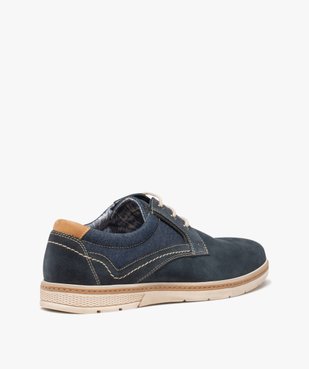 Derbies homme dessus cuir et denim - Tanéo vue4 - TANEO - GEMO