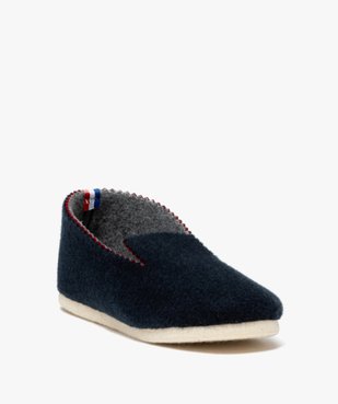 Chaussons homme pantoufles unies à bords dentelés vue2 - GEMO(HOMWR HOM) - GEMO