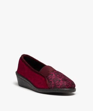 Chaussons femme confort en velours dessus élastiqué vue2 - GEMO(HOMWR FEM) - GEMO