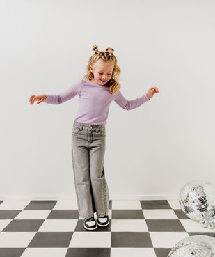 Jean wide leg à clous argentés et taille ajustable fille vue6 - GEMO (ENFANT) - GEMO