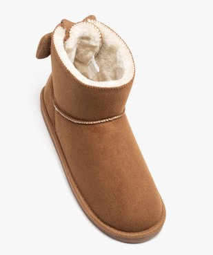Boots fourrées femme en suédine uni avec noeud pailleté vue6 - GEMO (CASUAL) - GEMO
