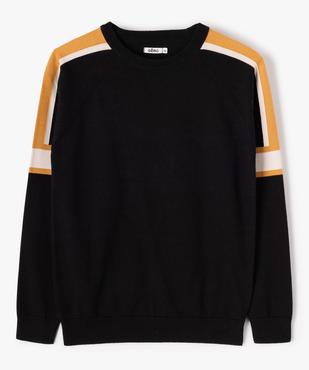 Pull garçon en maille fine à manches rayées vue1 - GEMO (JUNIOR) - GEMO