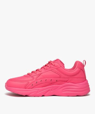 Baskets femme unies à lacets ton sur ton style running - Fila vue3 - FILA - GEMO
