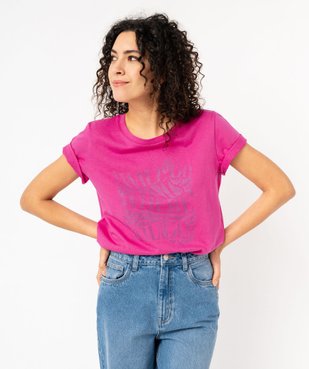 Tee-shirt à manches courtes avec motif bohème femme vue1 - GEMO 4G FEMME - GEMO