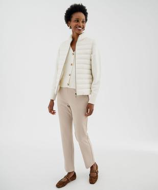 Pantalon droit en maille extensible à chevrons femme  vue4 - GEMO(FEMME PAP) - GEMO