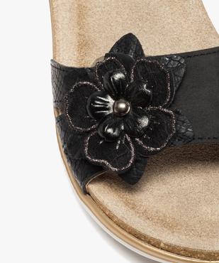 Mules femme confort à bandeau scratch et fleur brillante vue6 - GEMO (CONFORT) - GEMO