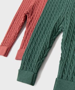 Pantalon en maille torsadée bébé (lot de 2) vue2 - GEMO(BB COUCHE) - GEMO