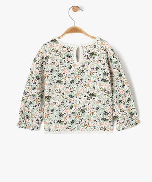 Sweat à motifs fleuris intérieur peluche bébé fille - LuluCastagnette vue3 - LULUCASTAGNETTE - GEMO