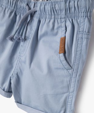 Bermuda en toile à taille élastiquée bébé garçon vue2 - GEMO 4G BEBE - GEMO