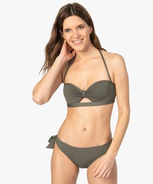 Bas de maillot de bain femme pailleté avec petits noeuds vue3 - GEMO (PLAGE) - GEMO