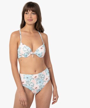 Haut de maillot de bain femme à motifs fleuris forme corbeille vue3 - GEMO (PLAGE) - GEMO