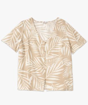 Blouse manches courtes fluide à col V et imprimé femme grande taille vue4 - GEMO (G TAILLE) - GEMO