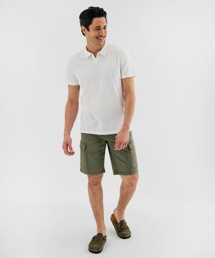 Bermuda cargo coupe regular en twill de coton stretch homme vue4 - GEMO 4G HOMME - GEMO